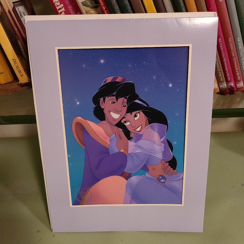 Vintage 1993 Disney Aladdin Lithograph